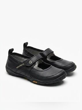 Merrell Barefoot Pure Glove Leather Mary Jane Black Shoes Womens 6.5 Minimalist